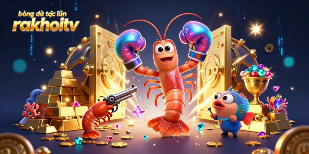 Engage with bóng đá trực tuyến rakhoitv through this vibrant illustration depicting energetic characters in a dynamic casino scene.